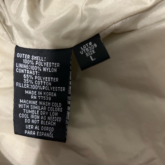 NORDIC LIGHTS QUILTED LIGHTWEIGHT BEIGE jacket size large - Picture 7 of 7